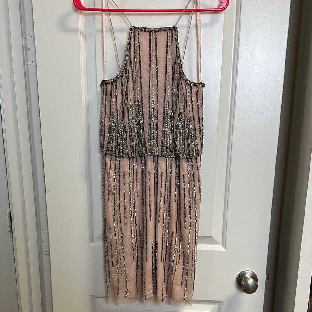 Gianni Bini Pink Dress with Silver Stripes